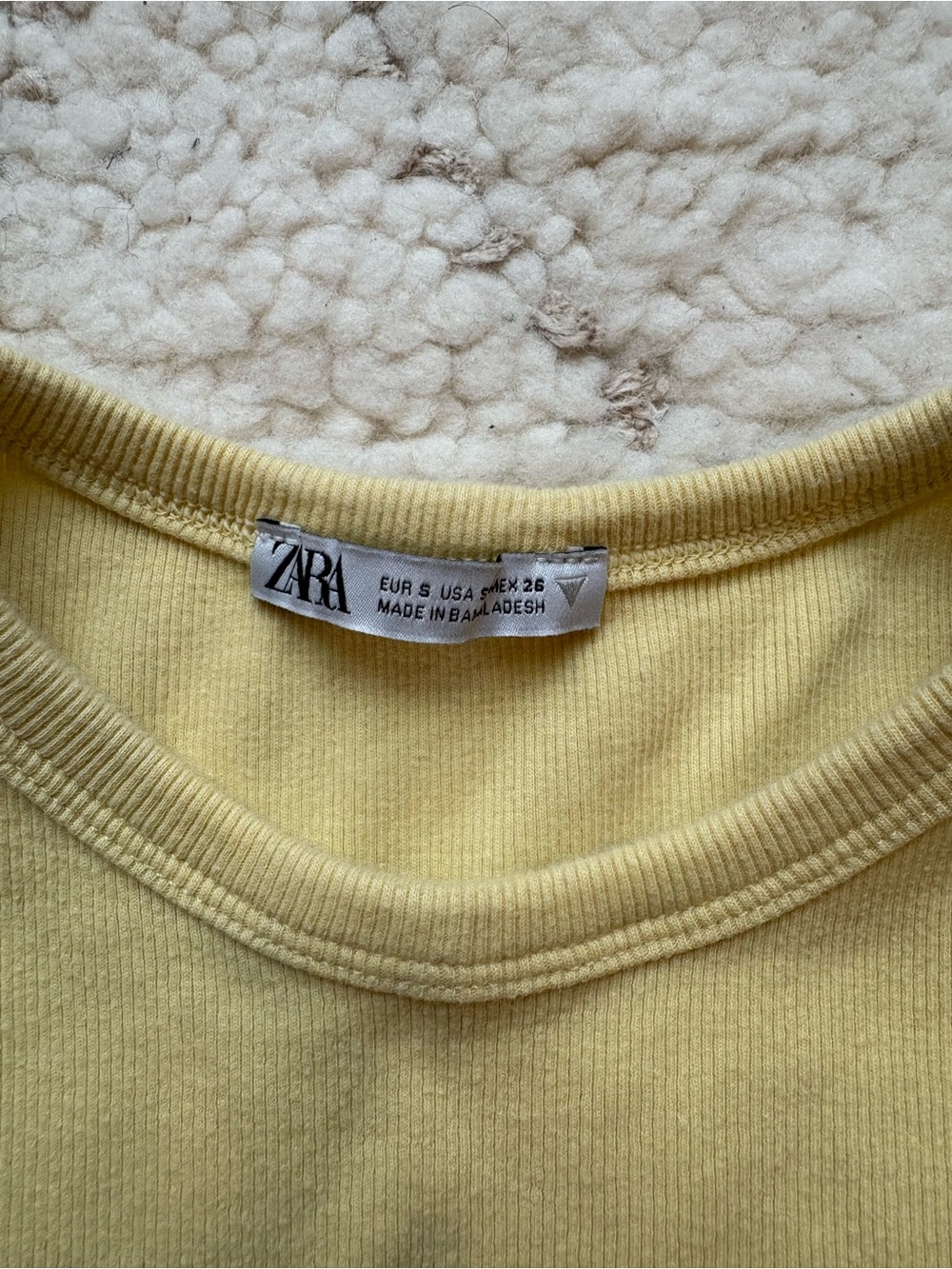 Zara Yellow Ribbed Crop Tank - Picture 3 of 3